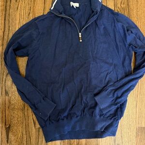 Peter Millar Navy Blue Quarter Zip Sweater